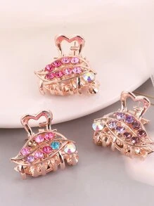 3 piezas Garra de pelo con diseño de diamante de imitación - Multicolor - Ver 2