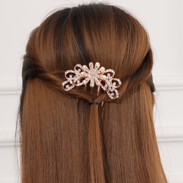 

Rhinestone & Faux Pearl Decor Hair Pin, Multicolor