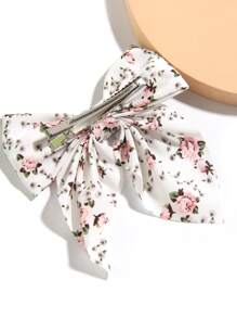 Floral Print Bow Knot Hair Clip Elegant - Multicolor - View 2