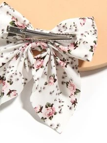 Floral Print Bow Knot Hair Clip Elegant - Multicolor - View 3