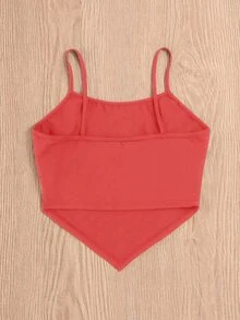 SHEIN VCAY Top de tirantes con estampado de paisley bajo hanky - Naranja - Ver 2