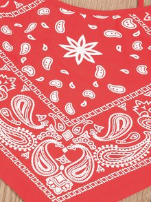 SHEIN VCAY Top de tirantes con estampado de paisley bajo hanky - Naranja - Ver 3