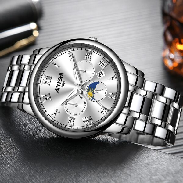 

Men Luminous Round Pointer Date Quartz Watch