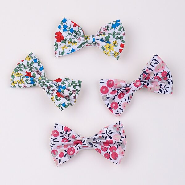 

4pcs Toddler Girls Bow Decor Hair Clip, Multicolor