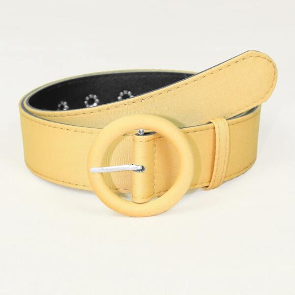 

Girls Round Buckle Belt, Yellow