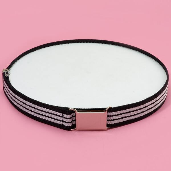 

Toddler Kids Striped Belt, Black and white