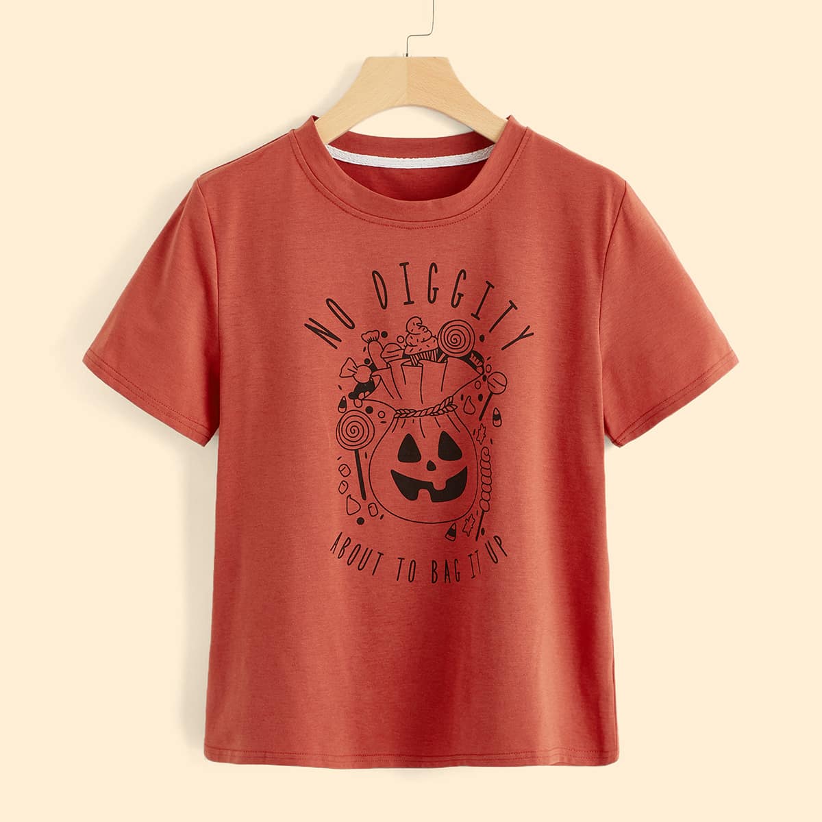 

Halloween Letter Graphic Tee, Burnt orange