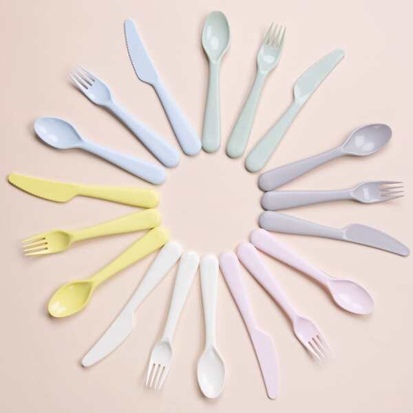 

18pcs Plain Cutlery Set, Multicolor