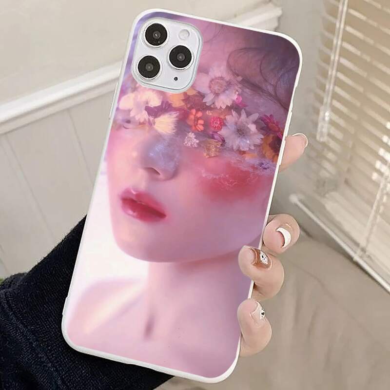 

Floral & Figure Graphic Phone Case, Multicolor