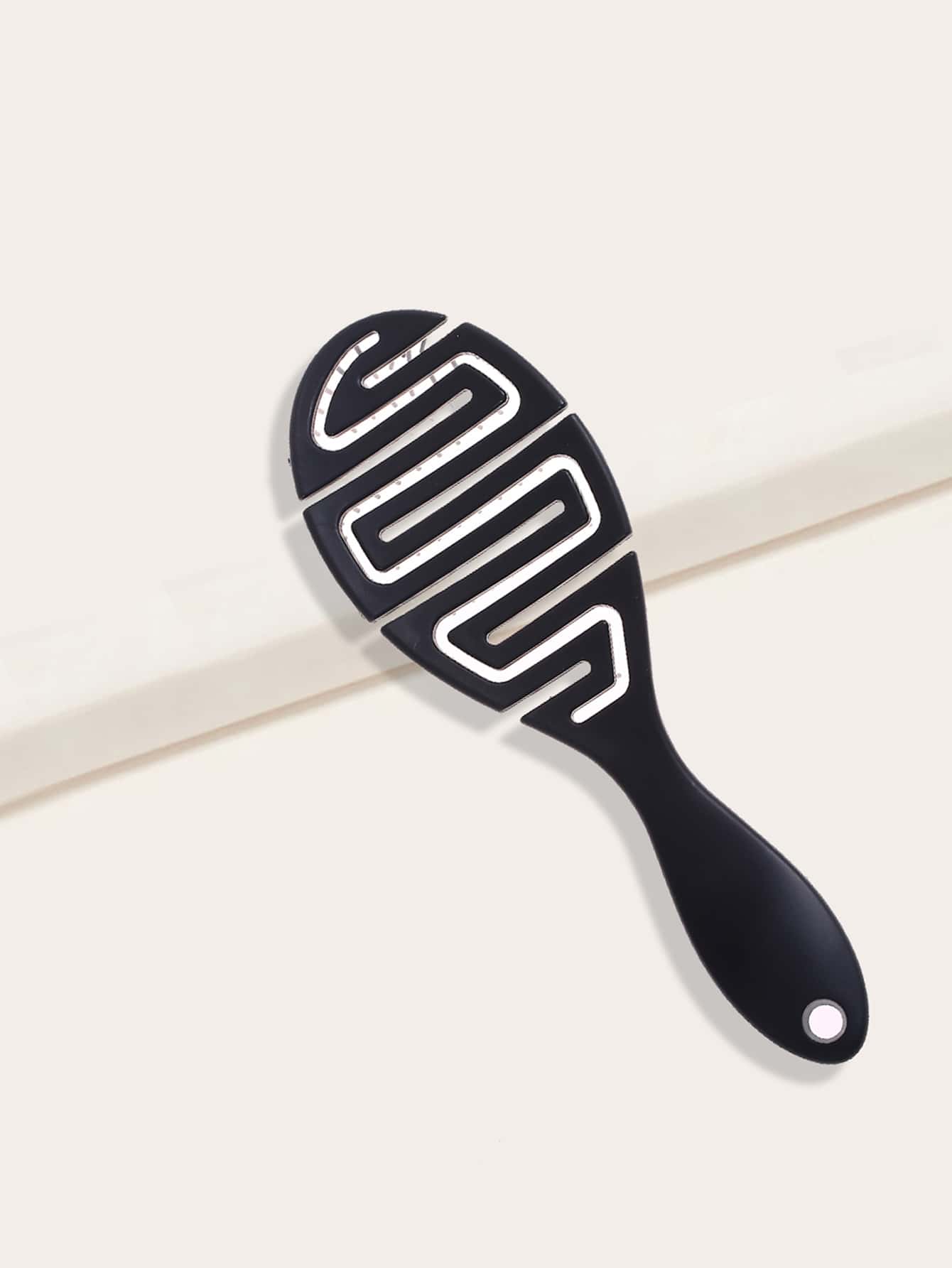 橢圓形髮刷 - 黑色 - 查看 1