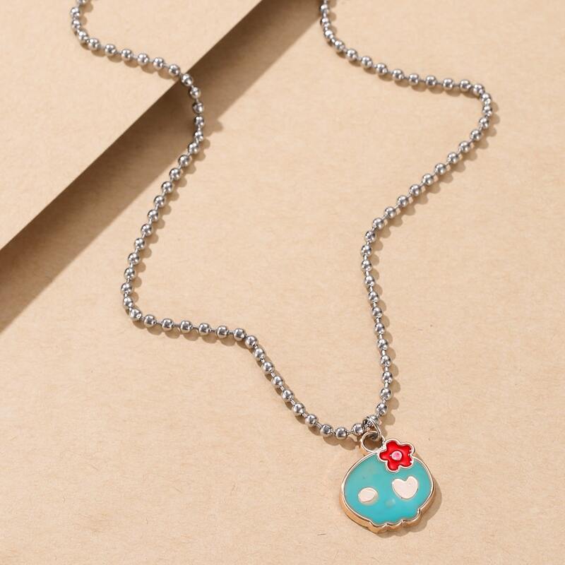 

Ghost Pendant Necklace, Baby blue