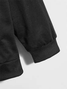 Genç Kız Çocukları İçin Taşlı Harf Desenli Sweatshirt - Siyah - Görünüm 3