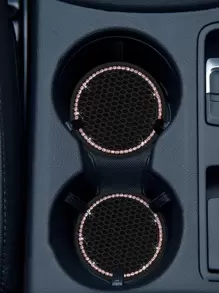 2入組水鑽裝飾汽車杯墊