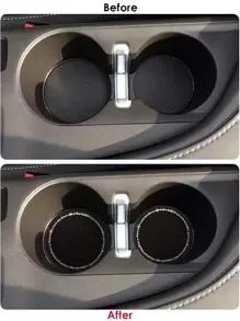 2入組水鑽裝飾汽車杯墊