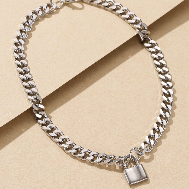 

Lock Chain Necklace, Silver
