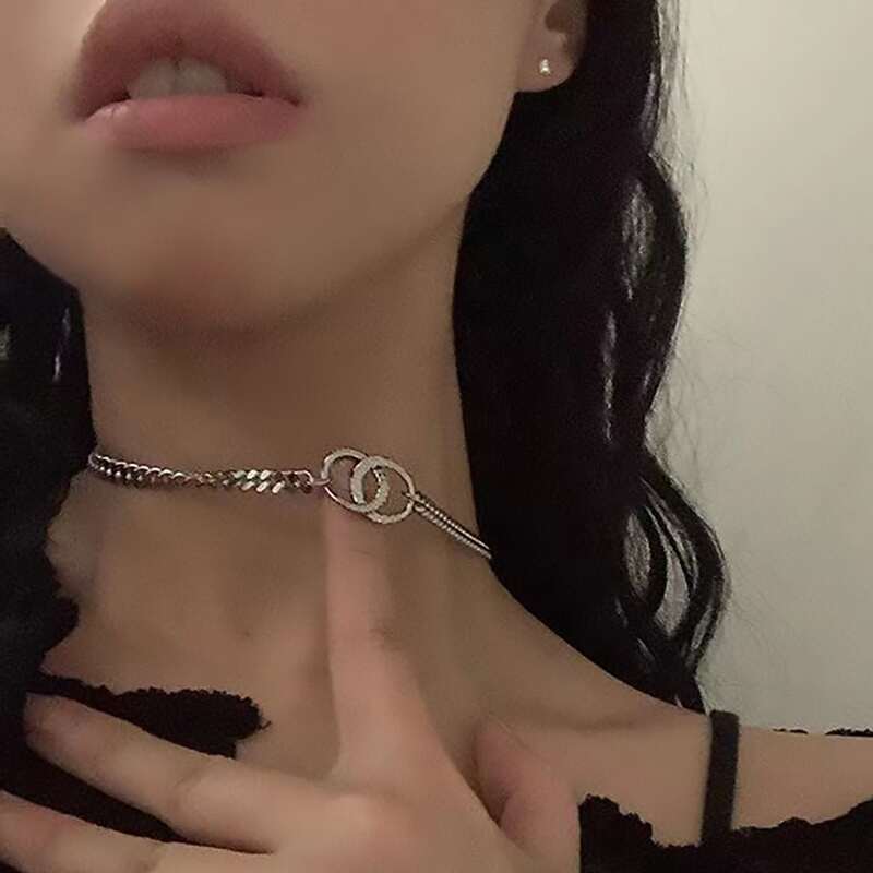 

1pc Chain Necklace, Silver