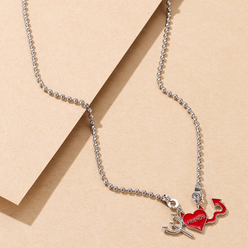

Heart Pendant Necklace, Red