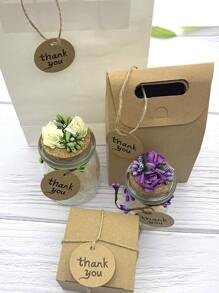 50pcs Slogan Graphic Gift Tag With Hemp String - Khaki - View 7