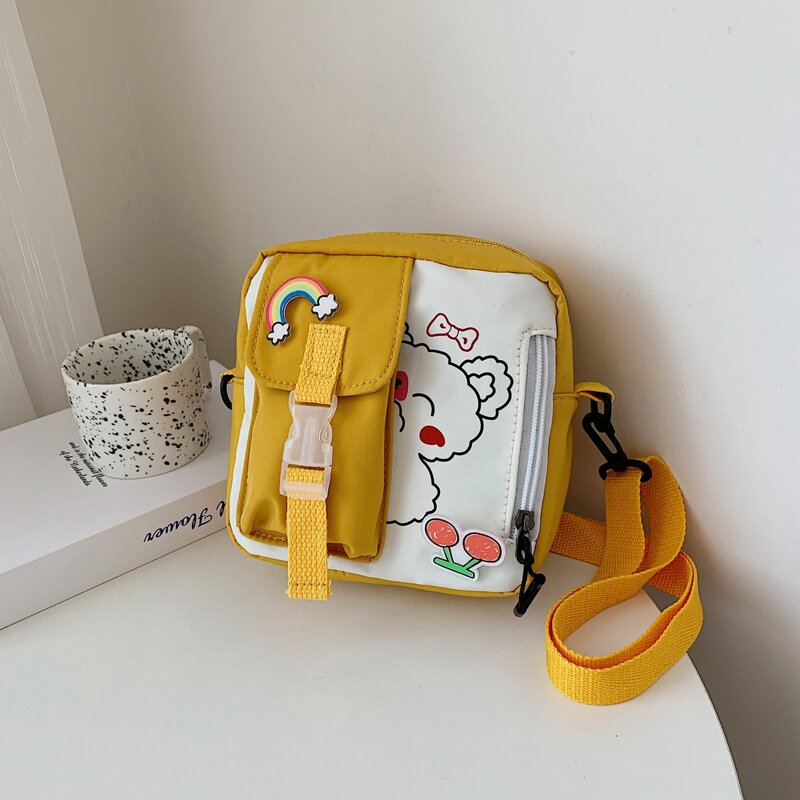 

Buckle Decor Cartoon Print Crossbody Bag, Yellow