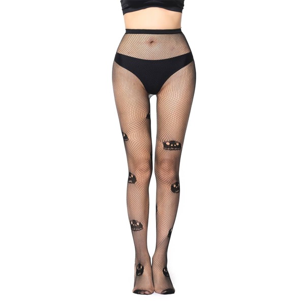 

Halloween Pumpkin Print Tights, Black