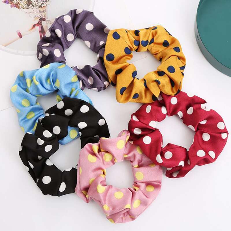 

1pc Random Polka Dot Pattern Hair Tie, Multicolor