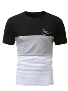 Manfinity Men Cut And Sew Letter Graphic Tee - Multicolor - View 1