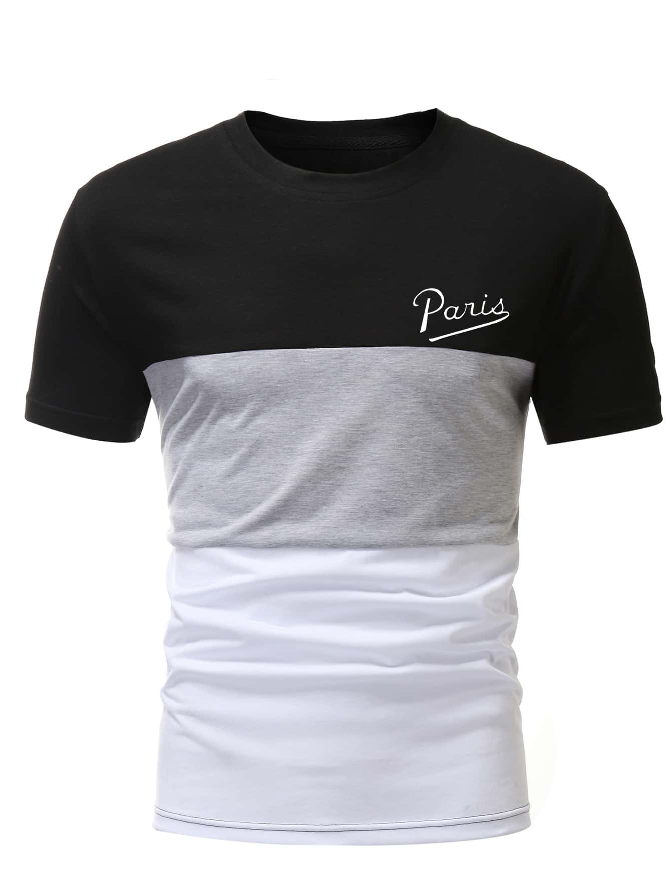 Manfinity Men Cut And Sew Letter Graphic Tee - Multicolor - View 1