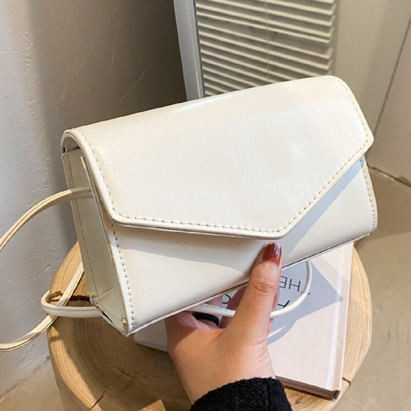 

Minimalist Flap Crossbody Bag, Beige