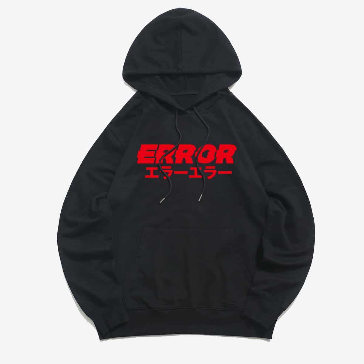 

Guys Letter Kangaroo Pocket Drawstring Hoodie, Black