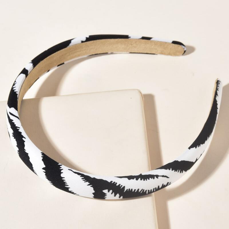 

1pc Colorblock Headband, Black and white