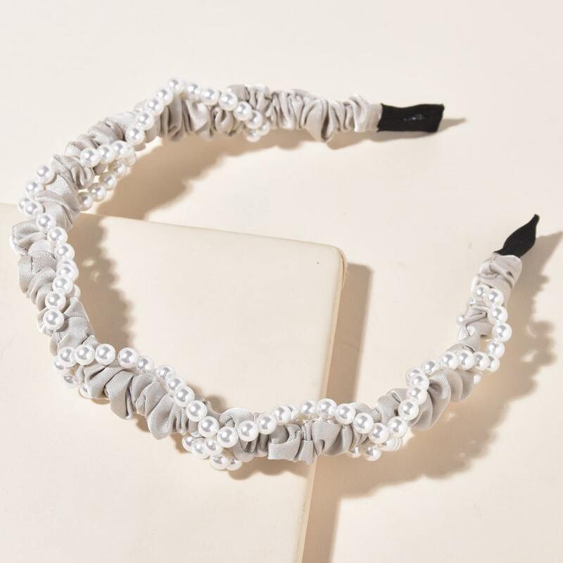 

Faux Pearl Decor Headband, Silver