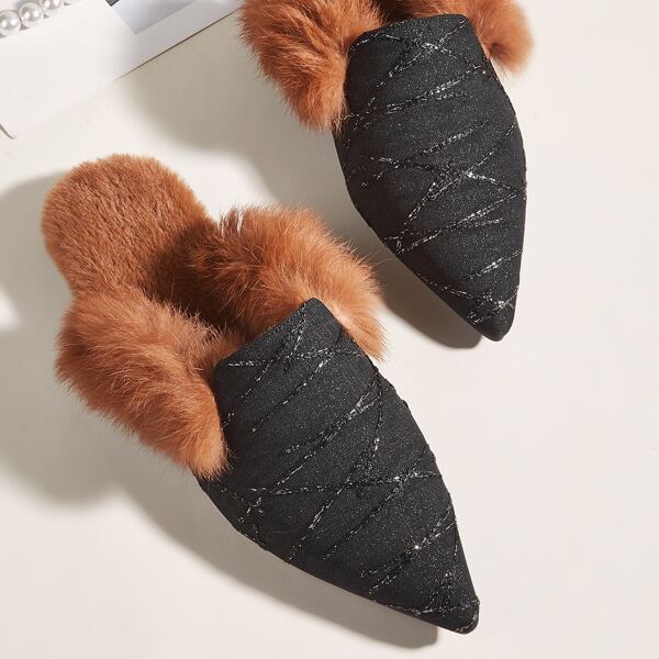 

Minimalist Plush Inside Mules, Black