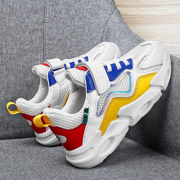 

Boys Mesh Panel Velcro Strap Chunky Sneakers, Multicolor