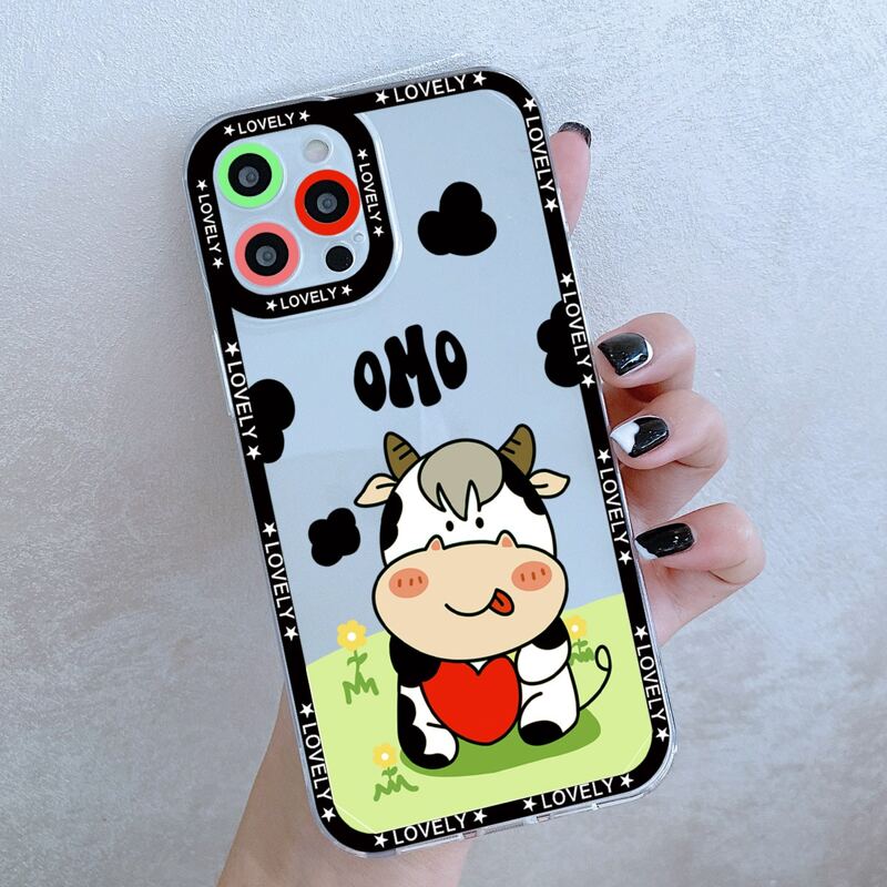 

Cartoon Cow Print Phone Case, Multicolor