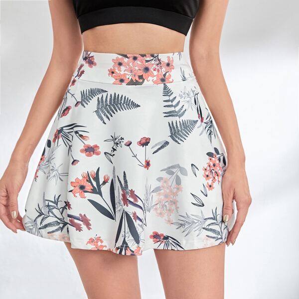 

Floral Print Softness Breathable Sports Skorts, Multicolor
