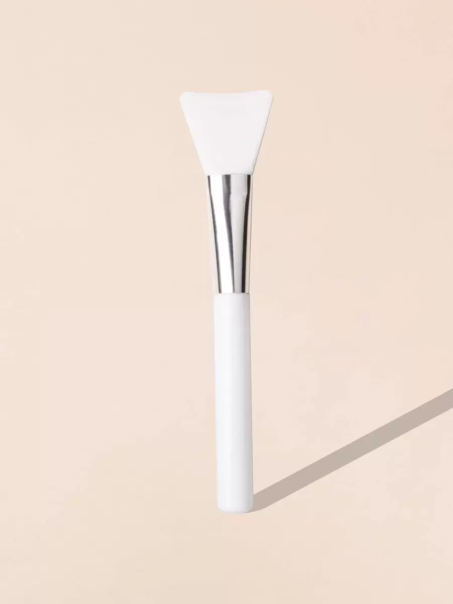 1pc Silicone Face Mask Brush, Professional Grade Beauty Tool For Applying Clay Mask Facial Treatment - White - View 1