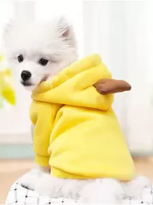 Áo khoác cho thú cưng trang trí hình chữ T - Màu vàng - Xem 1