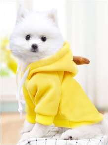 Áo khoác cho thú cưng trang trí hình chữ T - Màu vàng - Xem 2