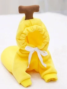 Áo khoác cho thú cưng trang trí hình chữ T - Màu vàng - Xem 3