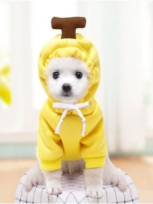 Áo khoác cho thú cưng trang trí hình chữ T - Màu vàng - Xem 4