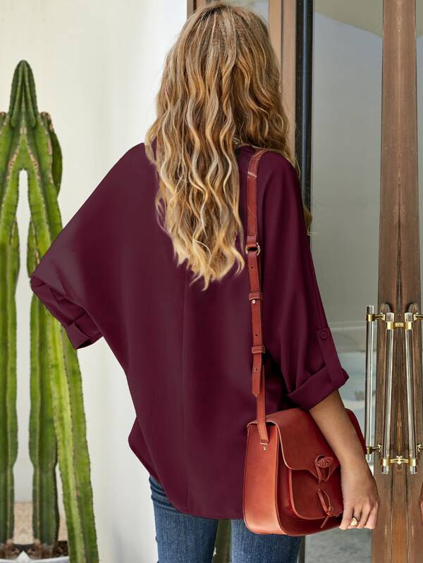 Blusa Cuello Alto Doblado Usada Talla M Manga Larga Café Blusa Cuello Alto Doblado Usada Talla M Manga Larga Café