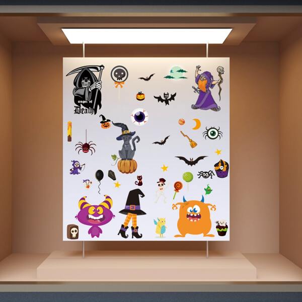 

6pcs Halloween Pattern Wall Sticker, Multicolor
