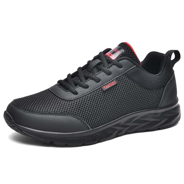 

Men Mesh Lace Up Front Sneakers, Black