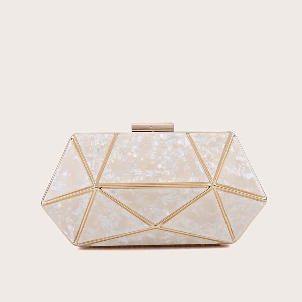 

Glitter Geometric Pattern Novelty Bag, Apricot