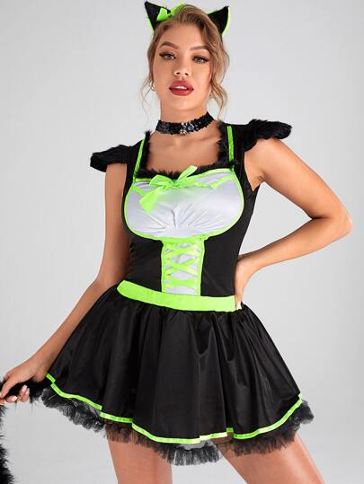 Animal Costume Dress With Choker & Hair Hoop