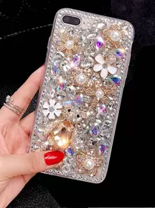 水鑽熊裝飾鑽石手機殼 - 白色 - 查看 1