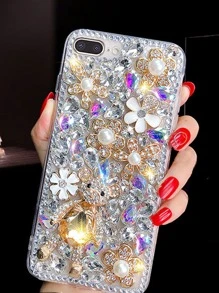 水鑽熊裝飾鑽石手機殼 - 白色 - 查看 5