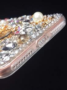 水鑽熊裝飾鑽石手機殼 - 白色 - 查看 3