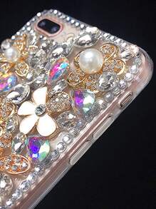 水鑽熊裝飾鑽石手機殼 - 白色 - 查看 4