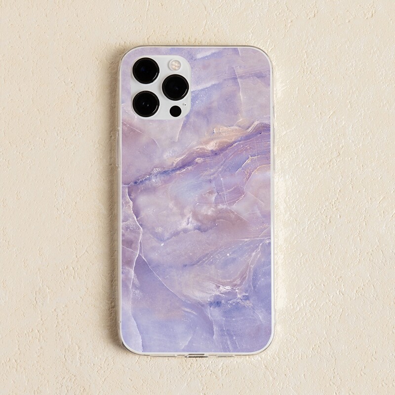 

Marble Pattern Phone Case, Purple